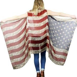 Vintage American Flag Kimono Vest